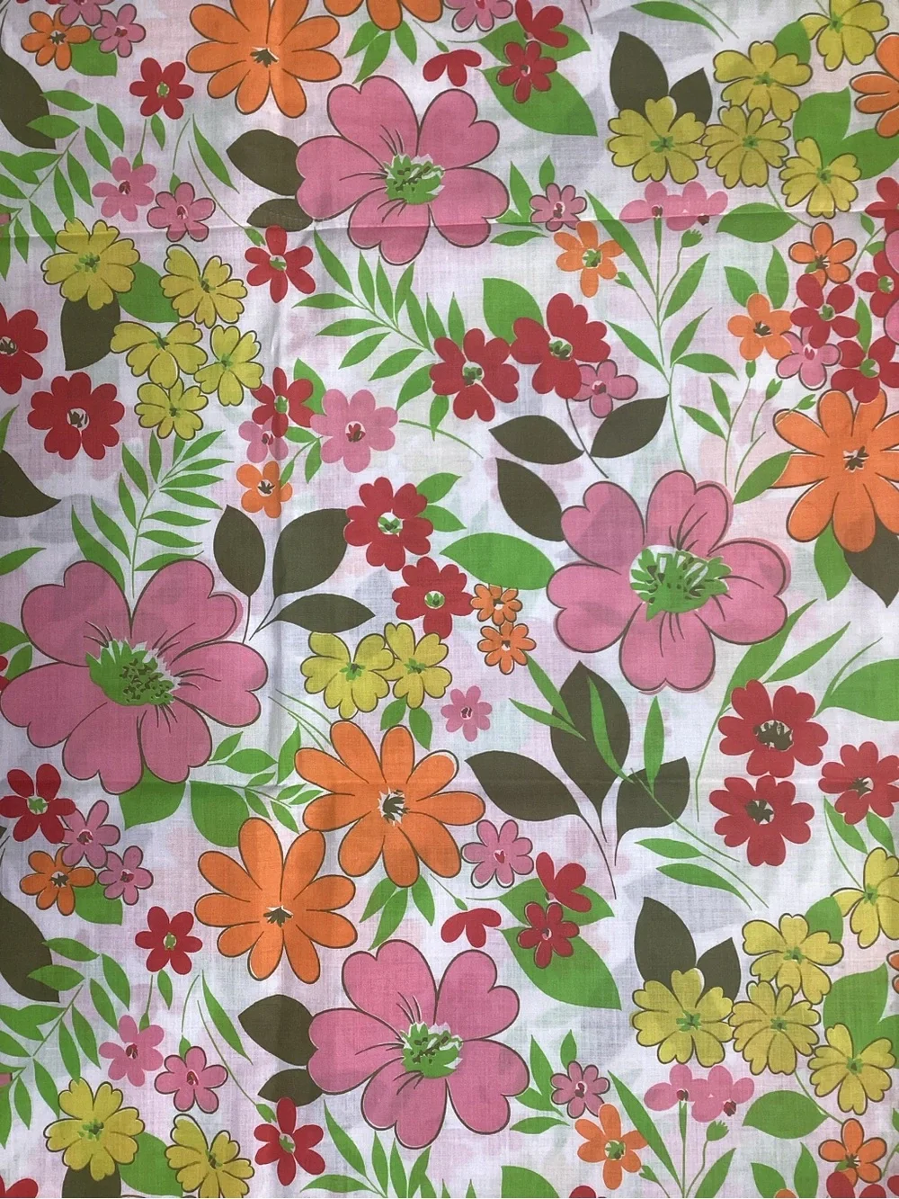 Vintage NIP Kodel Bright Floral Curtains (3) and Valances (6) 45”